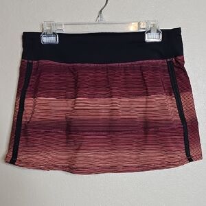 Lululemon 8 Pace Rival Skirt Simply Radiant Pink Paradise Black Stripe Skort
